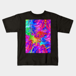 Rainbow Psychedelic Colorful Swirl Pattern Kids T-Shirt